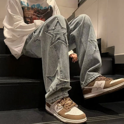 Star Patched Jeans