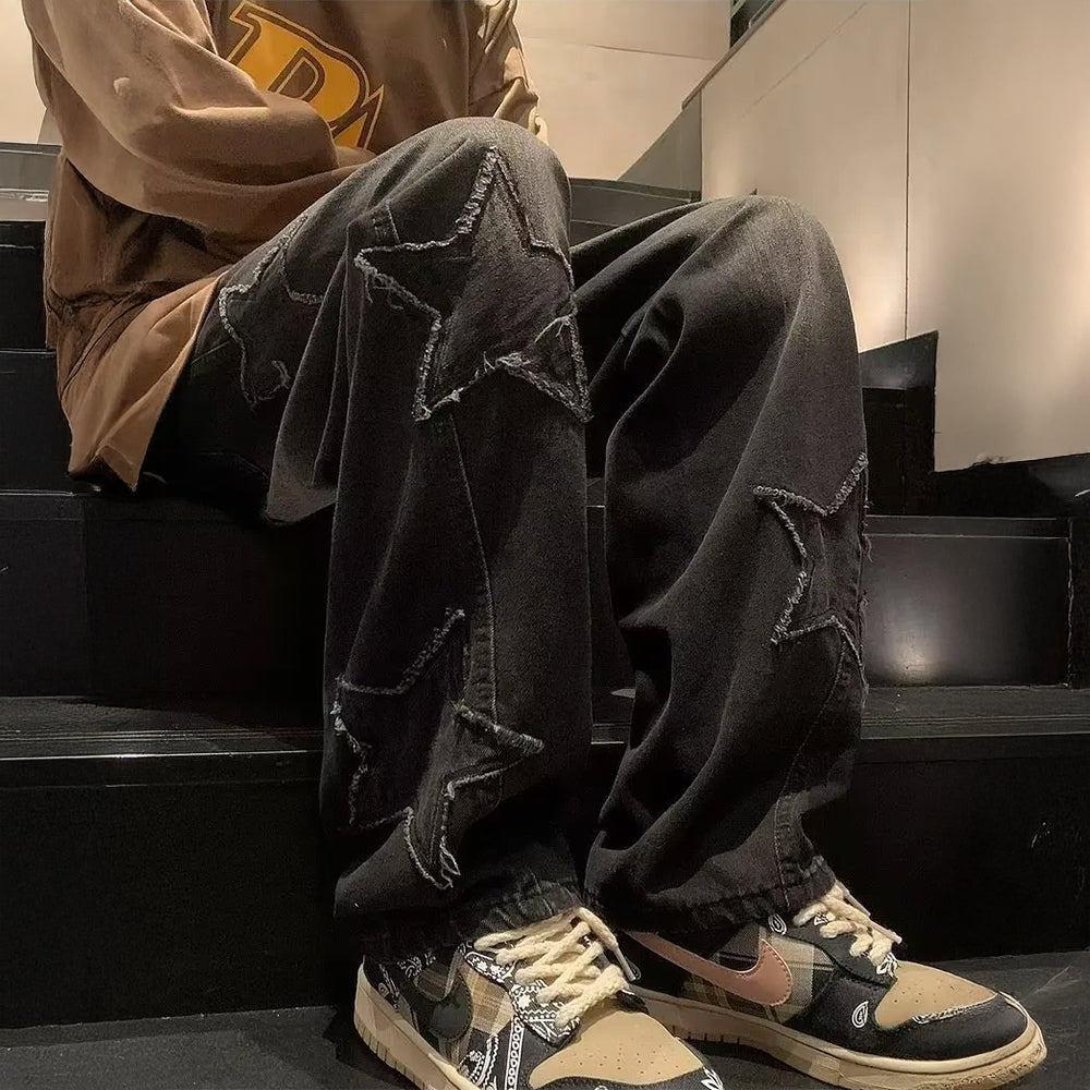 Star Patched Jeans
